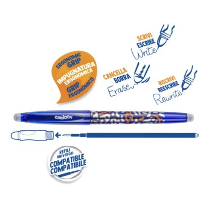 7 mm - Doppia gomma - Ricariche compatibili - Colore blu