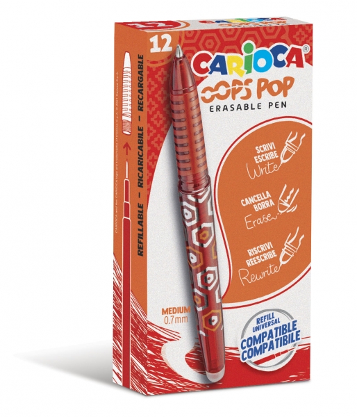 Carioca Oops Pop Penne cancellabili - Inchiostro termosensibile - Impugnatura testurizzata - Punta da 0