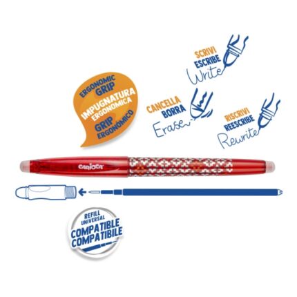 7 mm - Doppia gomma - Ricariche compatibili - Colore rosso