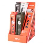 Apli Infinite Pencil Neon Espositore con 20 confezioni di matite Infinite HB + mina di ricambio + cappuccio protettivo - Per scrivere fino a 16 km - Colori assortiti