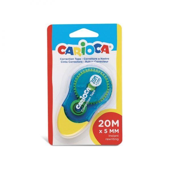 Carioca Nastro correttore 20 m x 5 mm - Ideale per qualsiasi tipo di carta - Colore bianco