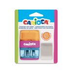 Carioca Temperamatite a 2 fori con gomma e contenitore - Diametro massimo Ø 10