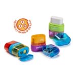 Carioca Temperamatite a 2 fori con gomma e contenitore - Diametro massimo Ø 10,2 mm - Colori assortiti a caso - immagine 4