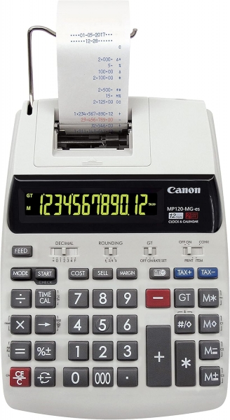 Canon MP120-MG-ES  Calcolatrice con stampante e display LCD a 1 riga e 12 cifre - Stampa in nero e rosso - Tastiera spaziosa