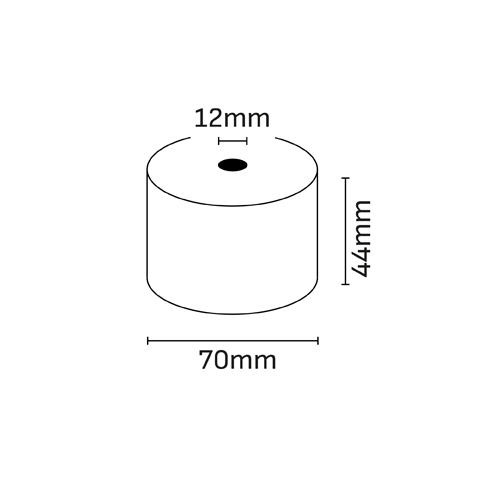 Oqonos Rotolo di carta termica 44x70x12 mm