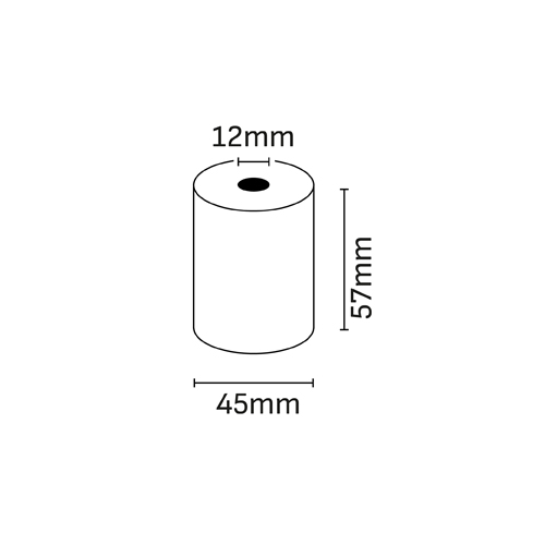 Oqonos Rotolo di carta termica 57x45x12 mm