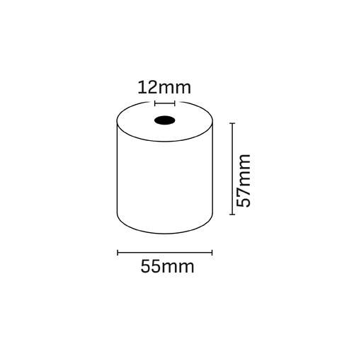 Oqonos Rotolo di carta termica 57x55x12 mm