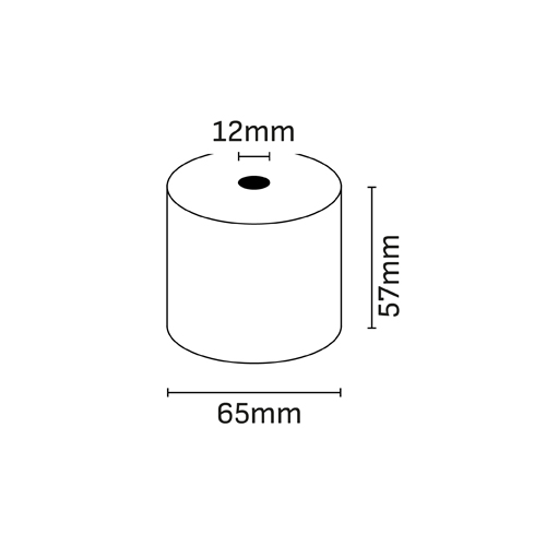 Oqonos Rotolo di carta termica 57x65x12 mm