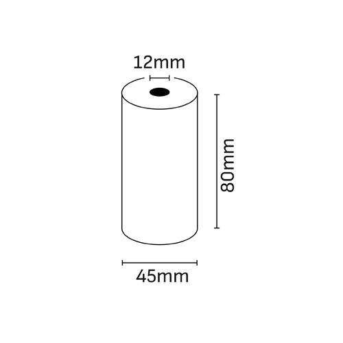 Oqonos Rotolo di carta termica 80x45x12 mm