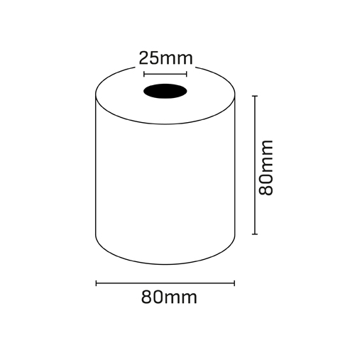 Oqonos Rotolo di carta termica 80x80x25 mm