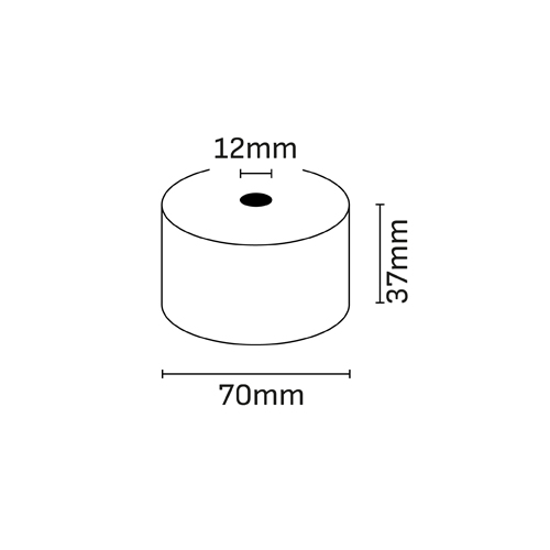 Oqonos Rotolo di carta termica 37x70x12 mm