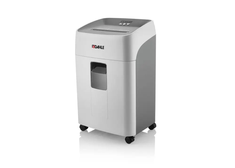 Dahle Deskside 404P Distruggidocumenti manuale a taglio in particelle P-4 - Distrugge fino a 21 fogli - Capacità del cestino 40 L - Ruote girevoli - Colore grigio