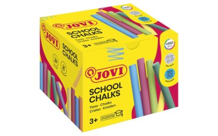 Jovi Classcolor Confezione da 100 gessetti antipolvere - Speciali per disegnare sul pavimento - Ideali per giochi e murales sull'asfalto - Facili da rimuovere con acqua - Lasciano pochi residui di polvere - Colori assortiti