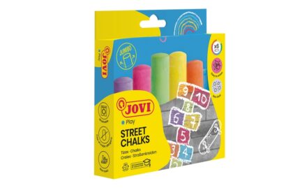 Jovi Street Chalks Astuccio da 6 gessetti Jumbo - Compatti - senza polvere - Materie prime naturali - Tratti nitidi - Facili da cancellare - Resistenti - Colori assortiti