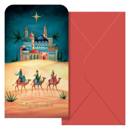 Dohe Oriente Confezione da 6 biglietti/portafogli di auguri natalizi con busta - Formato 9x16 cm - Carta offset - Stampa a colori