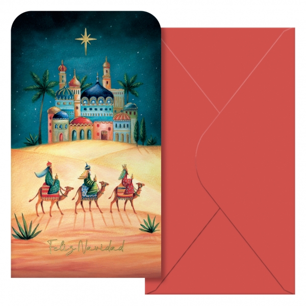 Dohe Oriente Confezione da 6 biglietti/portafogli di auguri natalizi con busta - Formato 9x16 cm - Carta offset - Stampa a colori