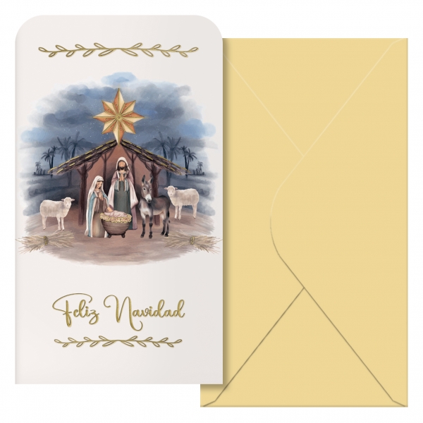 Dohe Maria Confezione da 6 biglietti/portafogli di auguri natalizi con busta - Formato 9x16 cm - Carta offset - Stampati a colori
