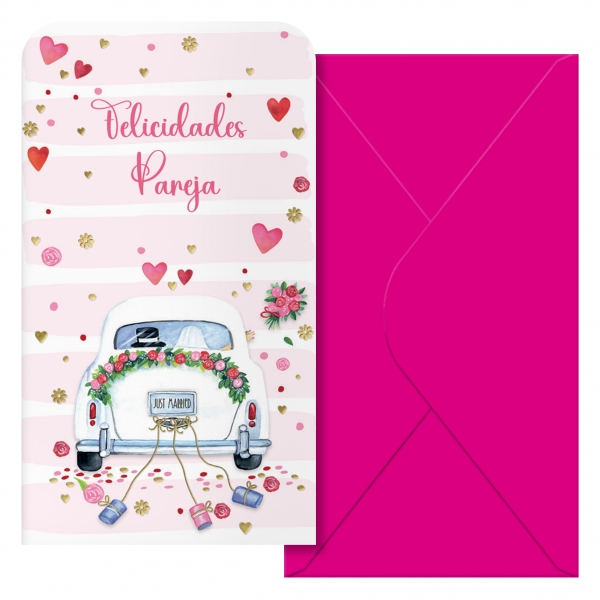 Dohe Wedding Confezione da 6 biglietti/portabiglietti di auguri di nozze con busta - Formato 9x16 cm - Carta offset - Stampa a colori Dohe Wedding Confezione da 6 biglietti/portabiglietti di auguri di nozze con busta - Formato 9x16 cm - Carta offset - Stampa a colori