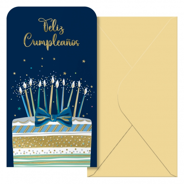 Dohe Cake Confezione da 6 biglietti/portabiglietti di auguri di compleanno con busta - Formato 9x16 cm - Carta offset - Stampa a colori