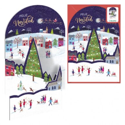 Dohe Mañana de Navidad Confezione da 6 biglietti di auguri natalizi pieghevoli con busta - Stampati a colori