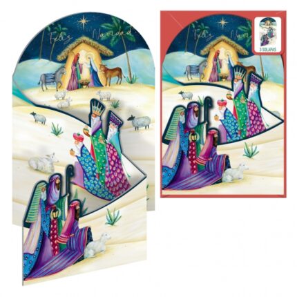 Dohe Estrella de Oriente Confezione da 6 biglietti pieghevoli di auguri natalizi con busta - Stampati a colori