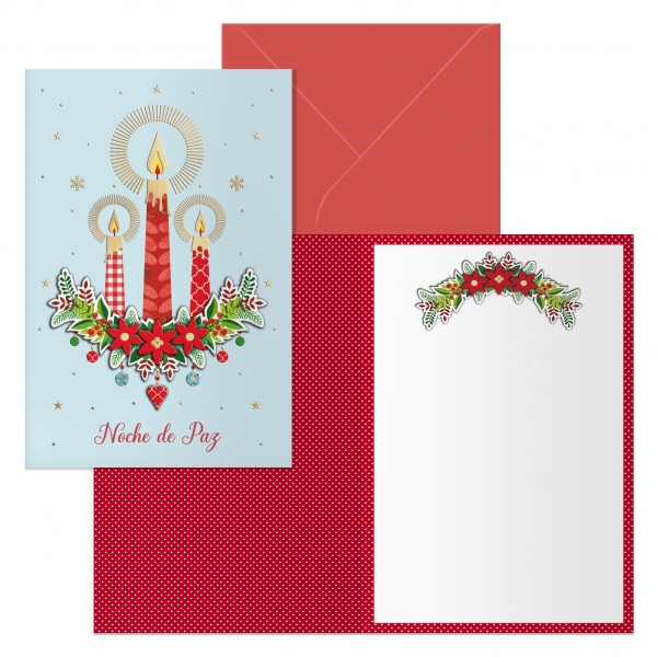 Dohe Candel Confezione da 6 biglietti di auguri natalizi con busta - Dimensioni chiusi 11