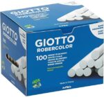 Giotto Robercolor Confezione da 100 gessetti rotondi - Testati dermatologicamente - Compatti e resistenti - Colore bianco