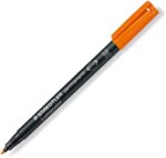Staedtler Lumocolor 317 Pennarello permanente - Punta media arrotondata - Tratto 1 mm circa - Cappuccio con clip - Asciugatura rapida - Colore arancione
