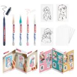 Set acrilico Edding Manga Confezione da 4 pennarelli 5300 + 1 pennarello 1800 + 6 cartoncini bianchi + 3 sagome + 1 opuscolo con istruzioni - Colori assortiti - immagine 3