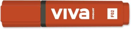 Molin Viva Pennarello fluorescente - Tratto da 1 a 5 mm - Inchiostro a base d'acqua - Colore rosso