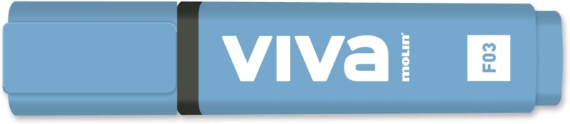 Molin Viva Pennarello fluorescente - Tratto da 1 a 5 mm - Inchiostro a base d'acqua - Colore blu