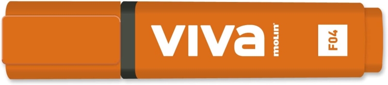 Molin Viva Pennarello fluorescente - Tratto da 1 a 5 mm - Inchiostro a base d'acqua - Colore arancione
