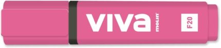 Molin Viva Pennarello fluorescente - Tratto da 1 a 5 mm - Inchiostro a base d'acqua - Colore rosa
