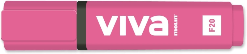 Molin Viva Pennarello fluorescente - Tratto da 1 a 5 mm - Inchiostro a base d'acqua - Colore rosa Molin Viva Pennarello fluorescente - Tratto da 1 a 5 mm - Inchiostro a base d'acqua - Colore rosa
