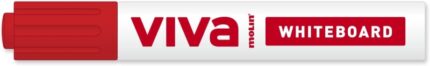 Molin Viva Pennarello per Lavagna Bianca - Punta Rotonda in Fibra Sintetica - Tratto 3 mm - Inchiostro a Base di Alcool - Colore Rosso