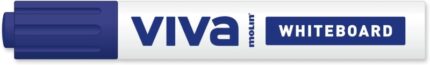 Molin Viva Pennarello per Lavagna Bianca - Punta Rotonda in Fibra Sintetica - Tratto 3 mm - Inchiostro a Base di Alcool - Colore Blu
