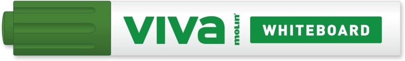 Molin Viva Pennarello per lavagna bianca - Punta tonda in fibra sintetica - Tratto 3 mm - Inchiostro a base alcolica - Colore verde