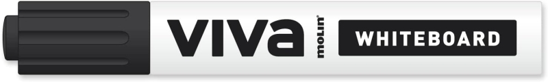 Molin Viva Pennarello per lavagna bianca - Punta tonda in fibra sintetica - Tratto 3 mm - Inchiostro a base alcolica - Colore nero