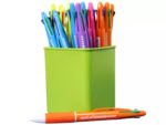 Molin Confezione da 25 penne a sfera retrattili in 4 colori - Punta media - Inchiostro a base di olio - Corpo in colori assortiti