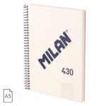 Milan Serie 1918 Quaderno a spirale Formato A5 Griglia 5x5 mm - 80 fogli da 95 g/m² - Microperforato