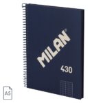 Milan Serie 1918 Quaderno a spirale Formato A5 Quadretti 5x5 mm - 80 fogli da 95 g/m² - Microperforato