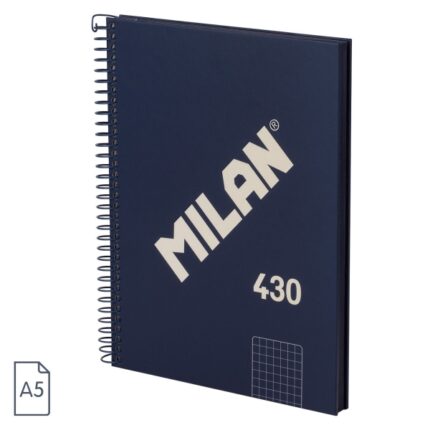 Milan Serie 1918 Quaderno a spirale Formato A5 Quadretti 5x5 mm - 80 fogli da 95 g/m² - Microperforato