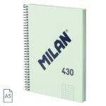 Milan Serie 1918 Quaderno a spirale Formato A5 Griglia 5x5 mm - 80 fogli da 95 g/m² - Microperforato