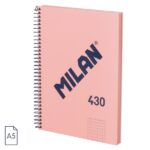 Milan Serie 1918 Quaderno a spirale Formato A5 Griglia 5x5 mm - 80 fogli da 95 g/m² - Microperforato