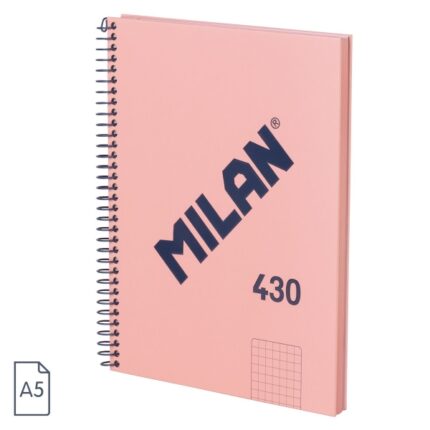 Milan Serie 1918 Quaderno a spirale Formato A5 Griglia 5x5 mm - 80 fogli da 95 g/m² - Microperforato