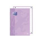 Oxford Europeanbook 1 Touch Confezione da 3 quaderni a spirale formato A4+ a quadretti 5x5 mm - 80 fogli 90 g - Copertina rigida morbida al tatto - Quadretti colorati - Colori pastello assortiti - immagine 2