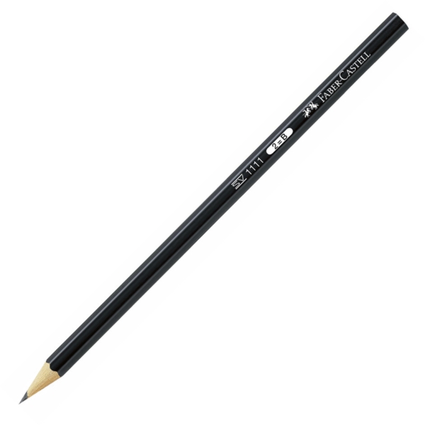Faber-Castell Castell 1111 Matita di grafite 2B - Mina resistente alla rottura - Corpo con finitura nera Faber-Castell Castell 1111 Matita di grafite 2B - Mina resistente alla rottura - Corpo con finitura nera