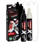 Edding X 6900 Confezione da 2 pennarelli multisuperficie permanenti a inchiostro opaco - Punta smussata con tratto 2-10 mm - Colori bianco e nero