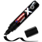 Edding X 6900 Confezione da 2 pennarelli multisuperficie permanenti a inchiostro opaco - Punta smussata con tratto 2-10 mm - Colori bianco e nero - immagine 2