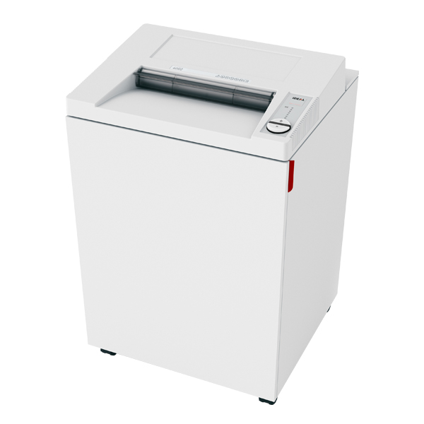 DHP IDEAL 4002CC Distruggidocumenti manuale a taglio in particelle P-4 - Distrugge fino a 30 fogli - Apertura di alimentazione di 400 mm - Cestino da 165 L - Colore bianco